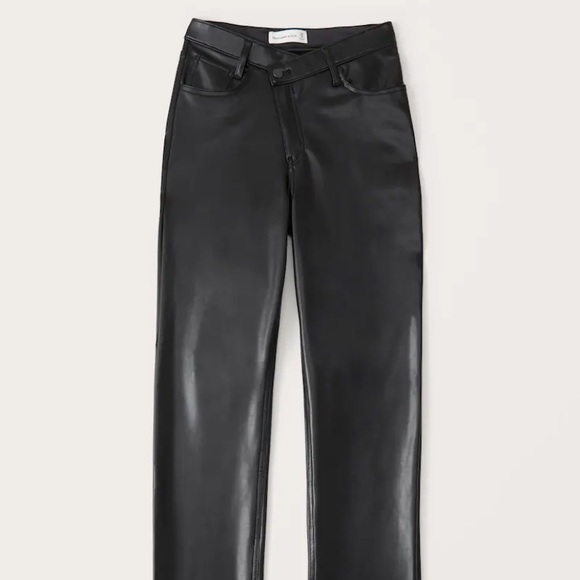 Abercrombie vegan leather dad pant. Regular length. Tags still on, size 36. - Picture 2 of 5